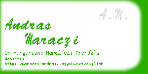 andras maraczi business card